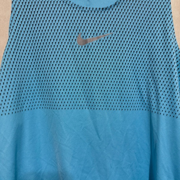 Nike Blue Gray Printed Dri Fit Running Tank Top - Picture 2 of 5